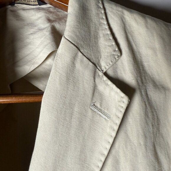 Banana Republic Blazer Sport Coat Mens 44R Beige Cotton Linen - Picture 6 of 10